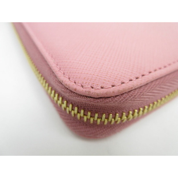 Prada Round Zip Long Wallet Pink Saffiano - Picture 5 of 8